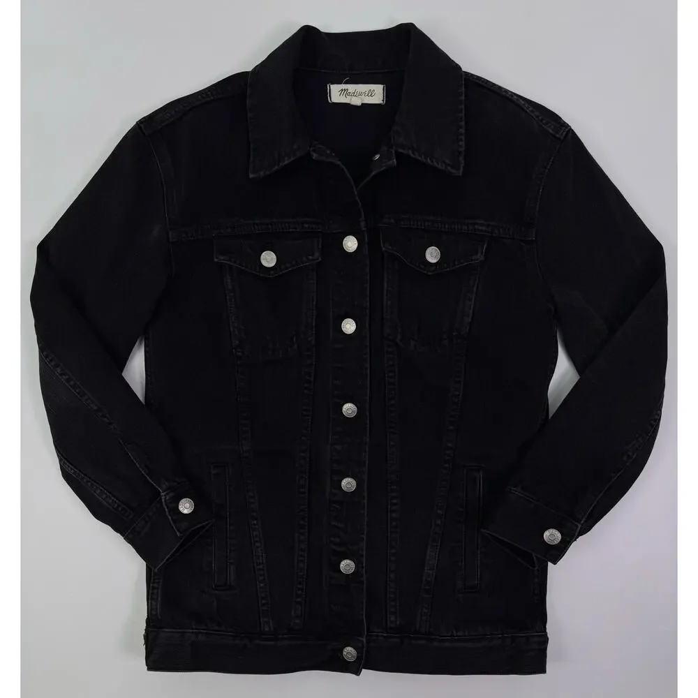 Madewell Black Denim Trucker Jacket Women’s XXS Classic Fit - Picture 4 of 8